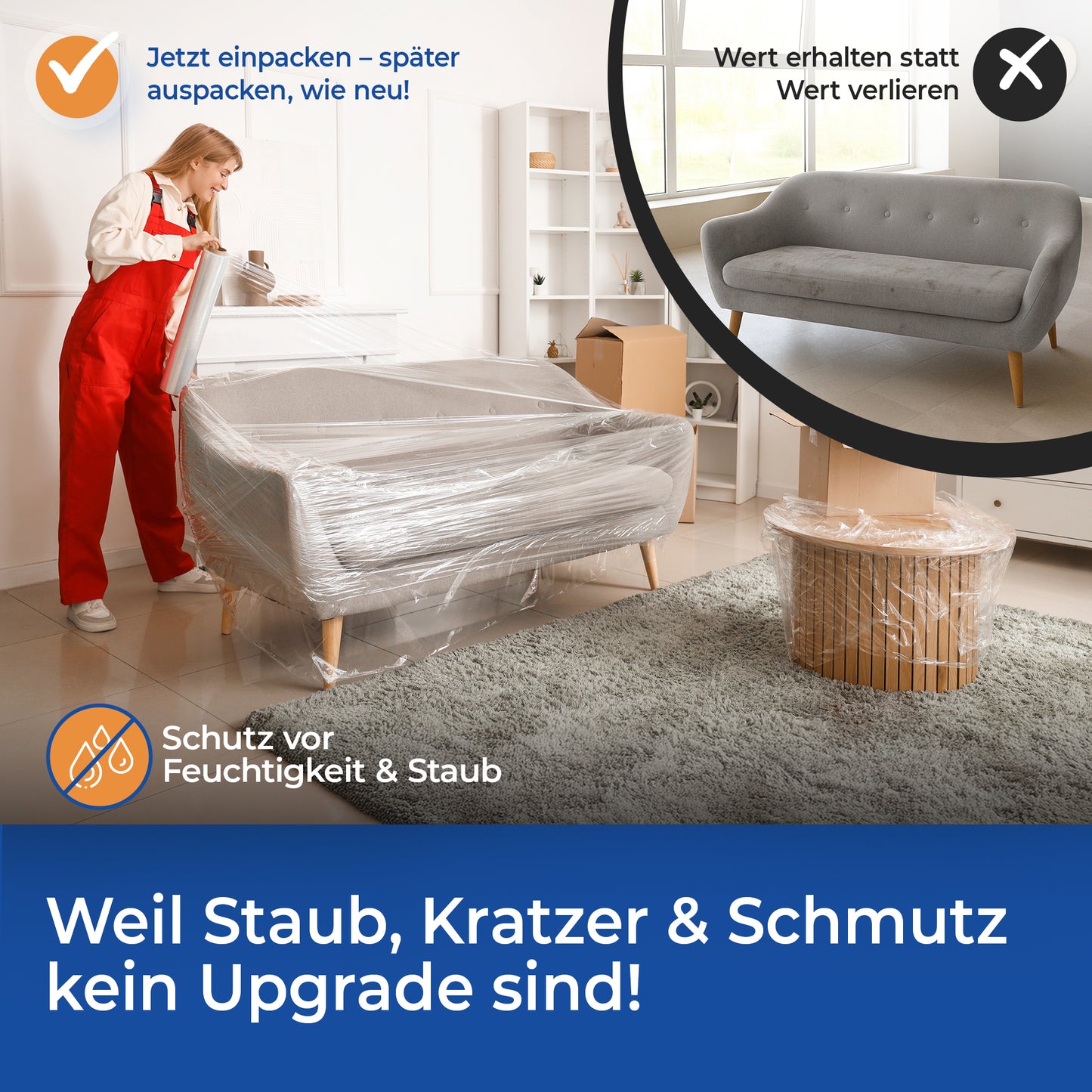 Stretchfolie für Verpackung und Transport – 50 cm x 300 m