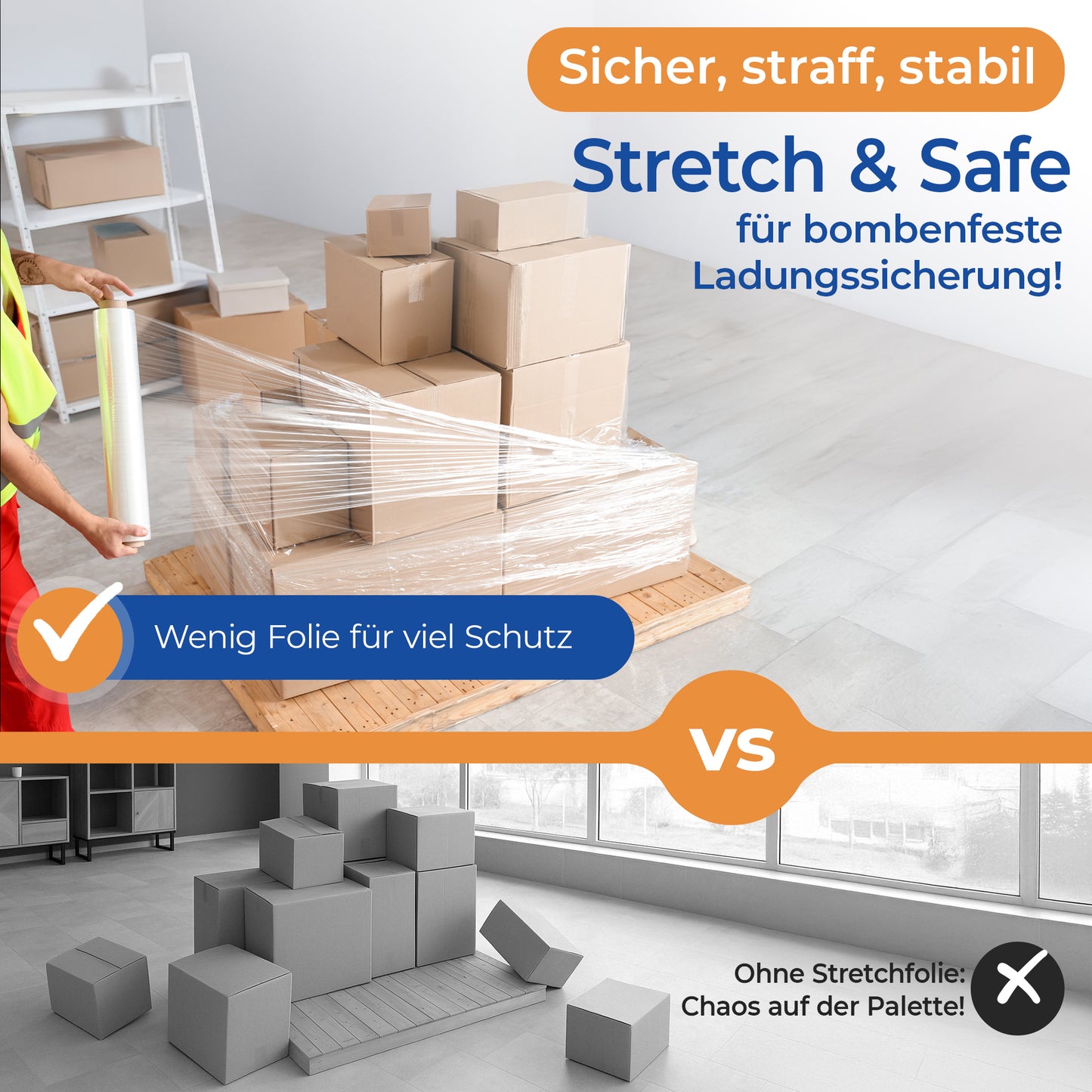 Stretchfolie für Verpackung und Transport – 50 cm x 300 m