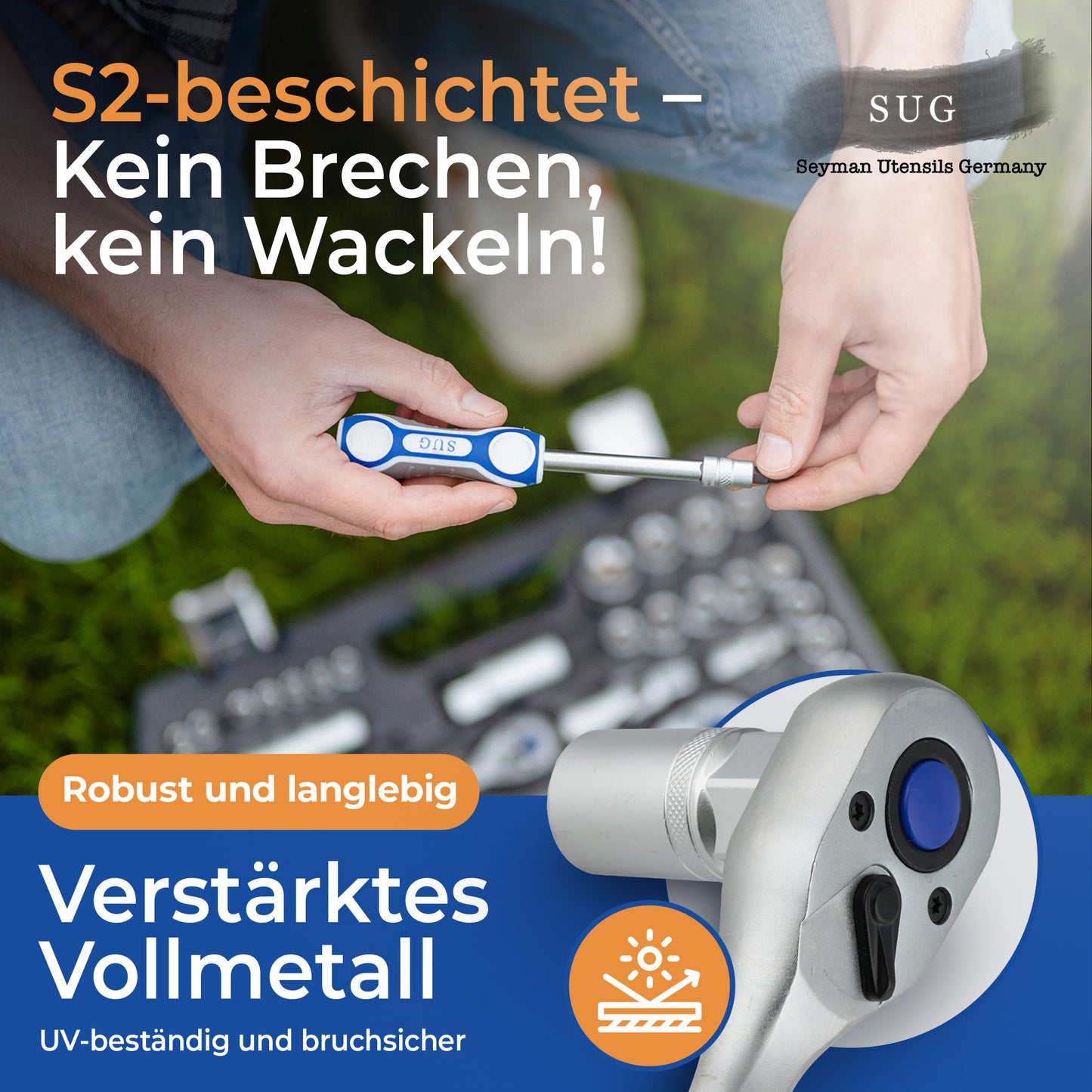 216-tlg. Steckschlüsselsatz – Chrom-Vanadium & S2-Stahl, 72-Zähne Ratschen