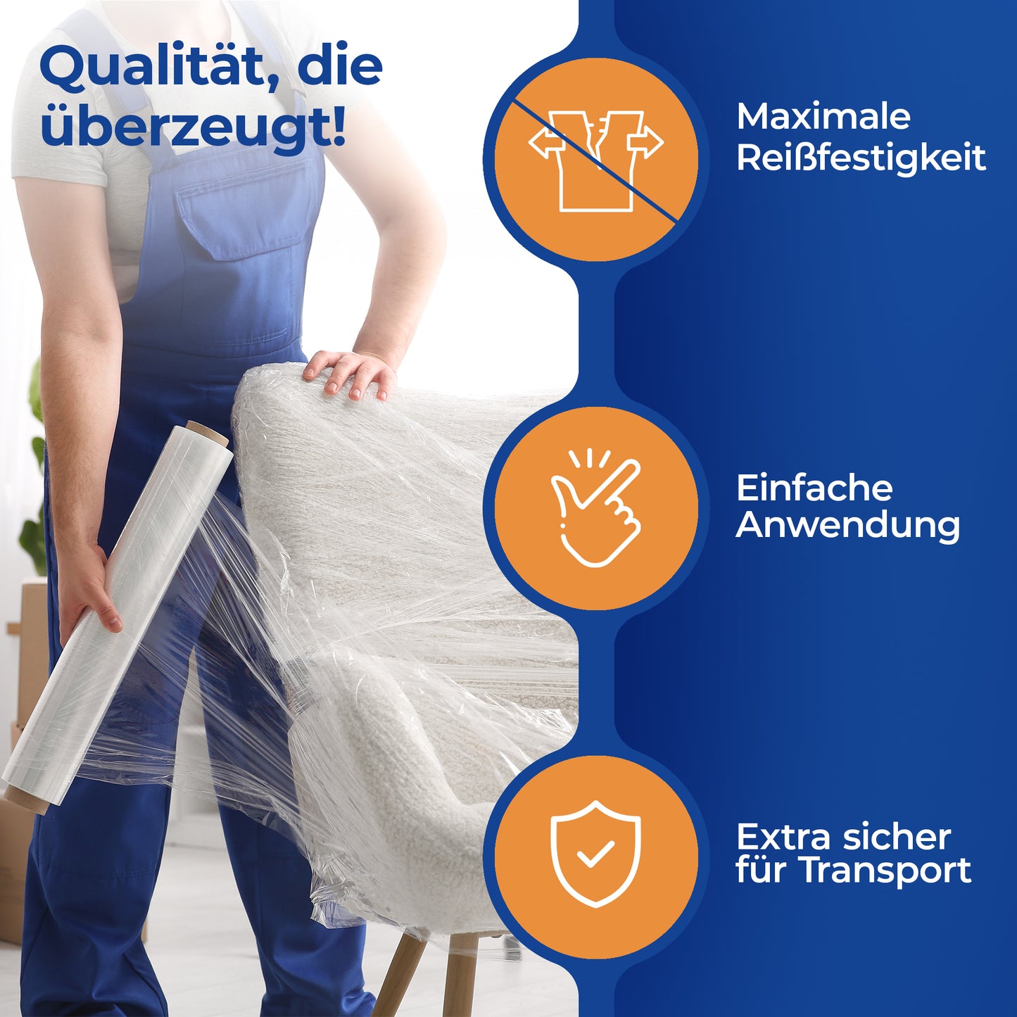 Stretchfolie für Verpackung und Transport – 50 cm x 300 m