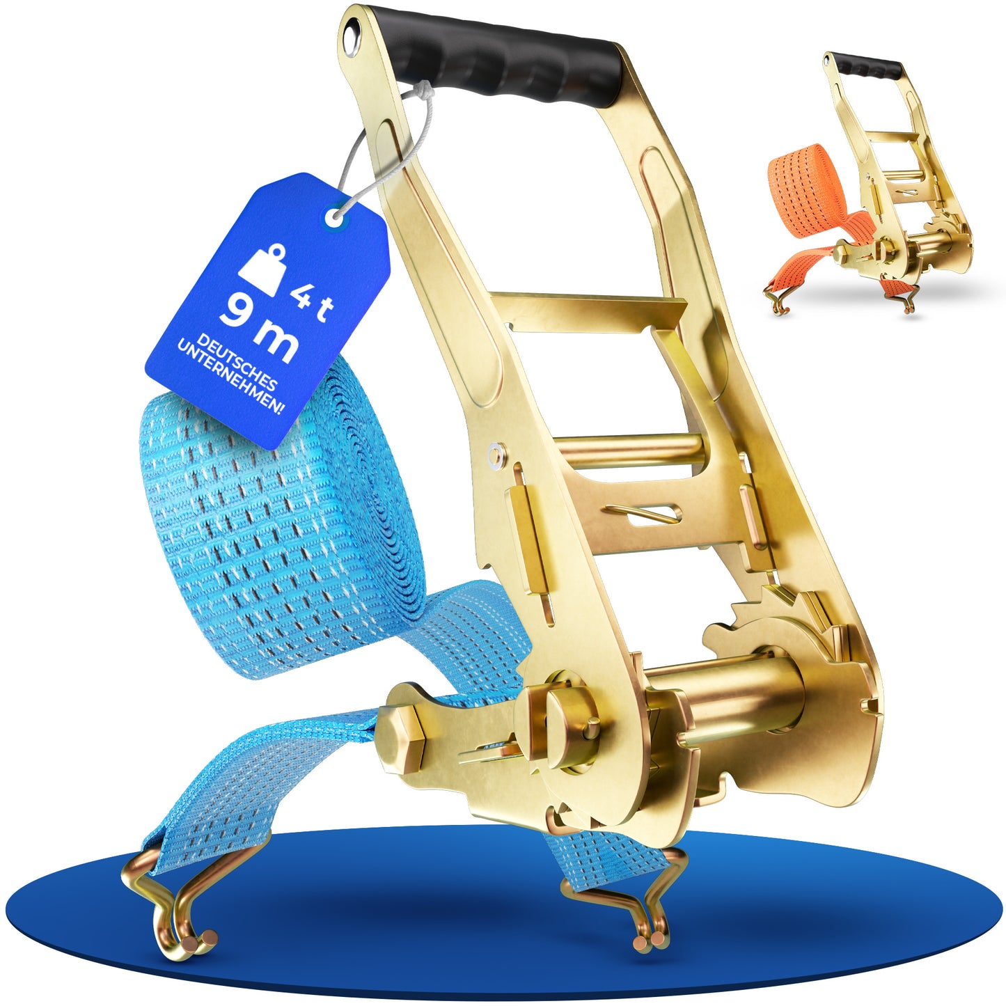 Spanngurte 4 Tonnen 9 Meter Länge mit TÜV-Zertifikat