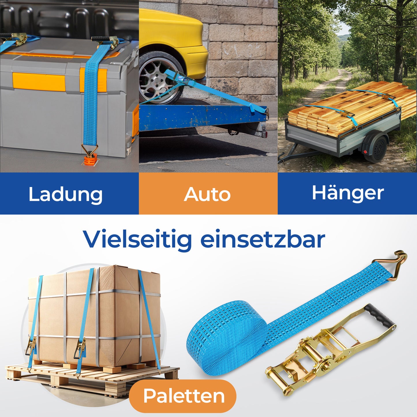 Spanngurte 4 Tonnen 9 Meter Länge mit TÜV-Zertifikat