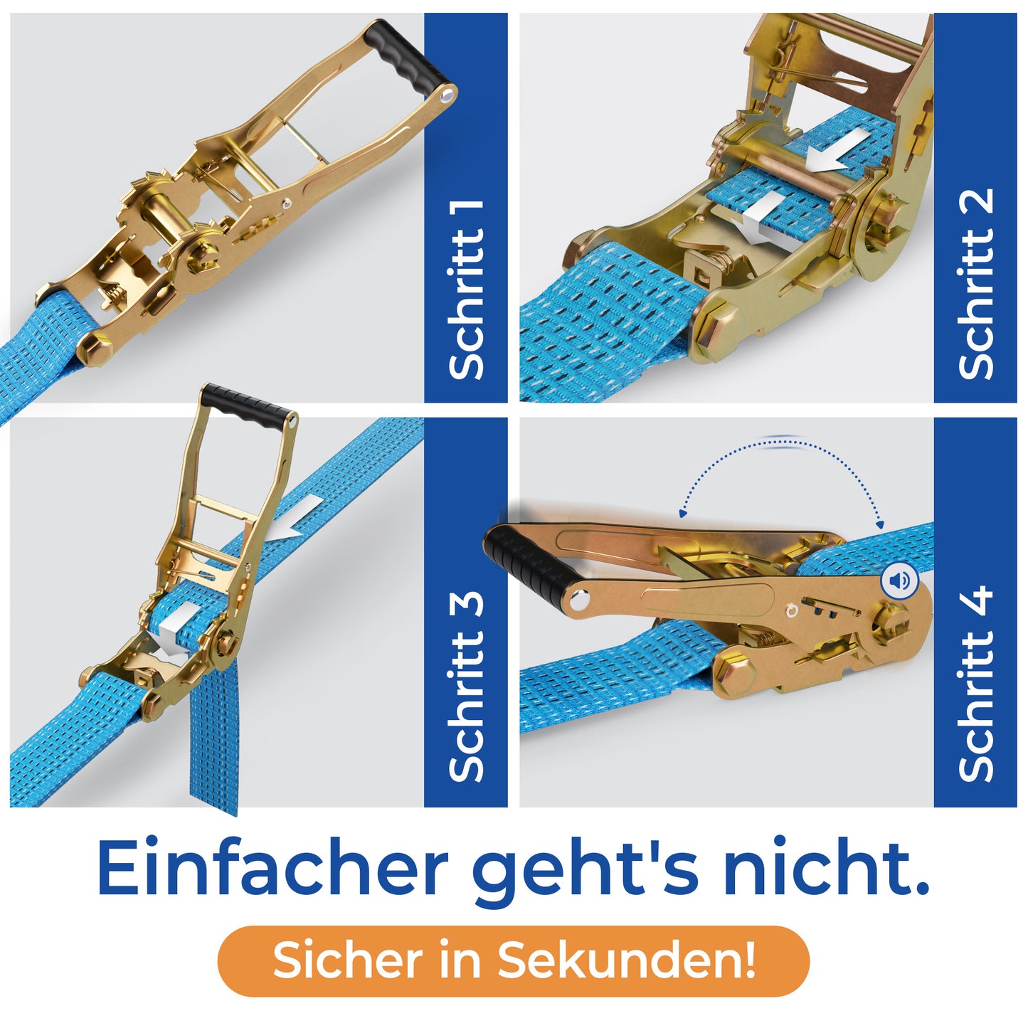 Spanngurte 4 Tonnen 9 Meter Länge mit TÜV-Zertifikat