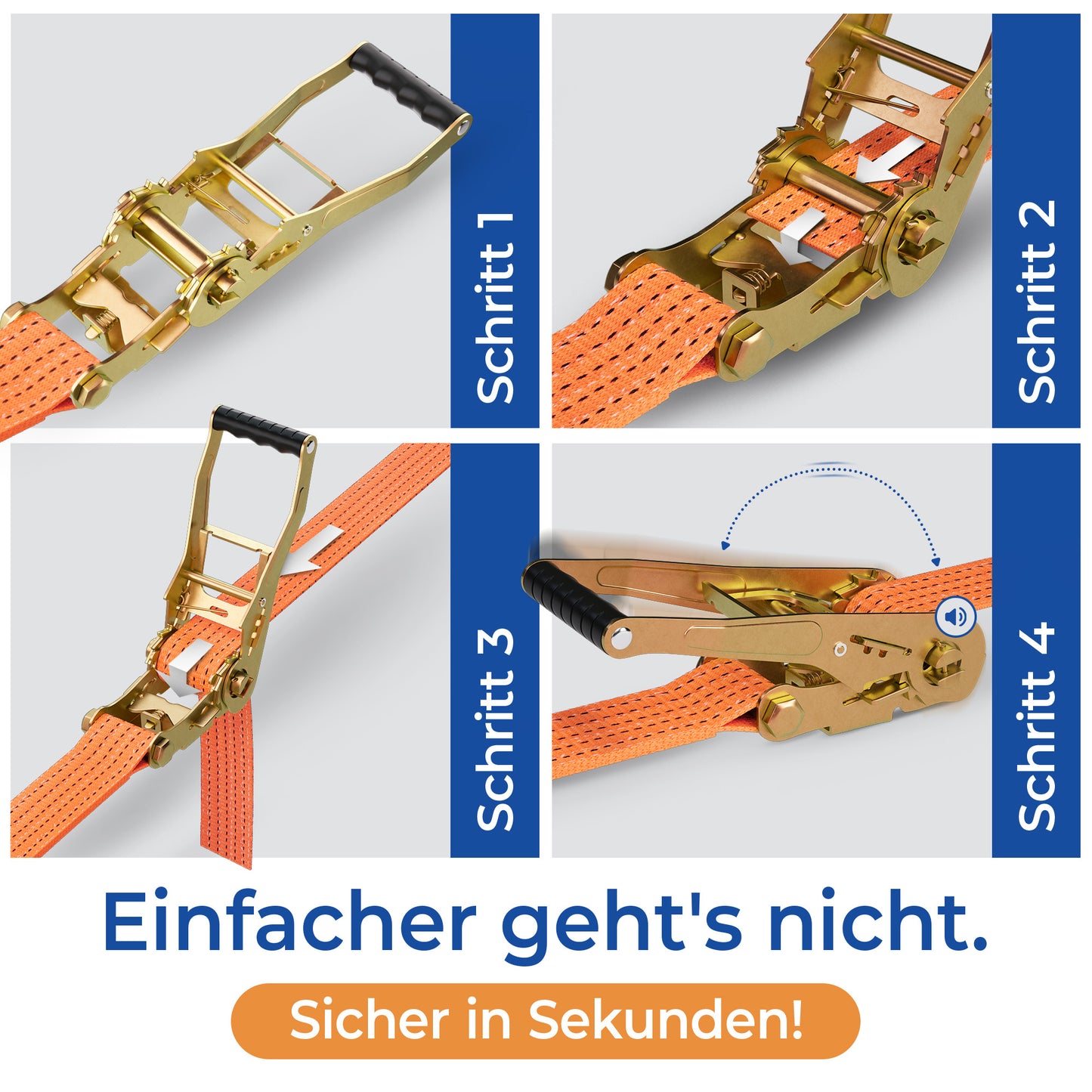 Spanngurte 5 Tonnen 10 Meter Länge mit TÜV-Zertifikat