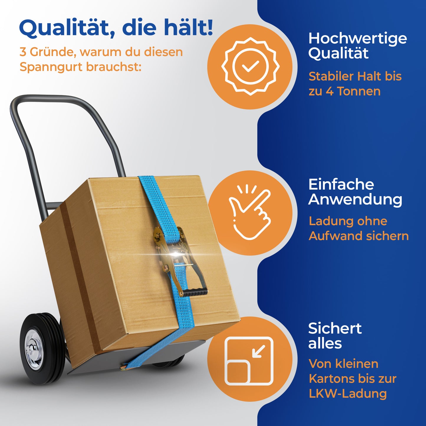 Spanngurte 4 Tonnen 9 Meter Länge mit TÜV-Zertifikat